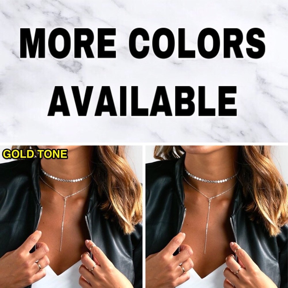 ⚜️[𝟯/$𝟮𝟴]⚜️2 Layered Coin Drop Choker NEW - Picture 8 of 10